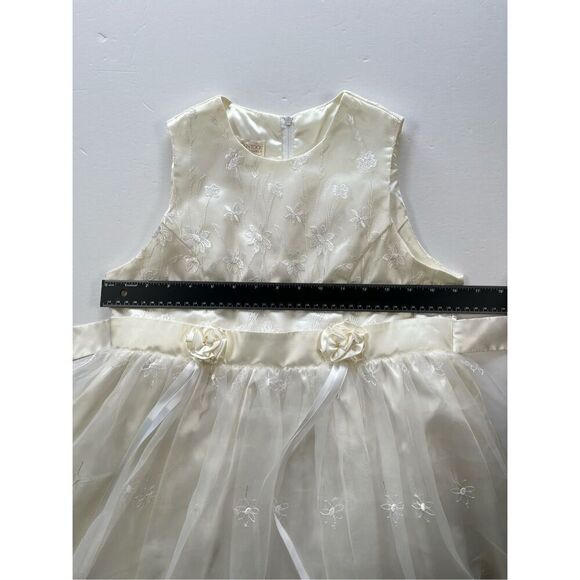 VTG Jessica McClintock Millenium 2000 Flower Girl Communion Dress Ivory Size 16 - Picture 5 of 9